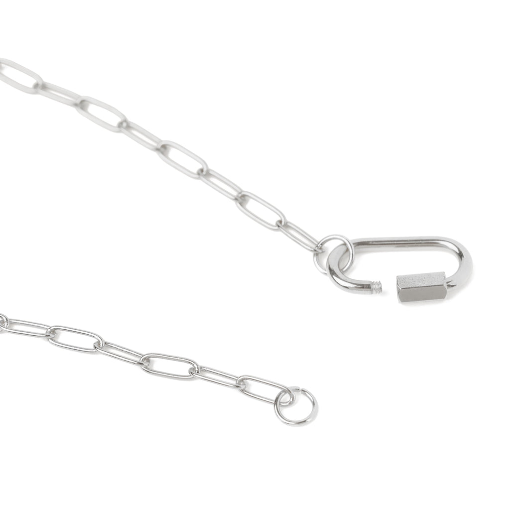 Cousin DIY Silver Paperclip Chain with Carabiner Pendant, 18"+3" Extender, Metal, Adult, 69995781