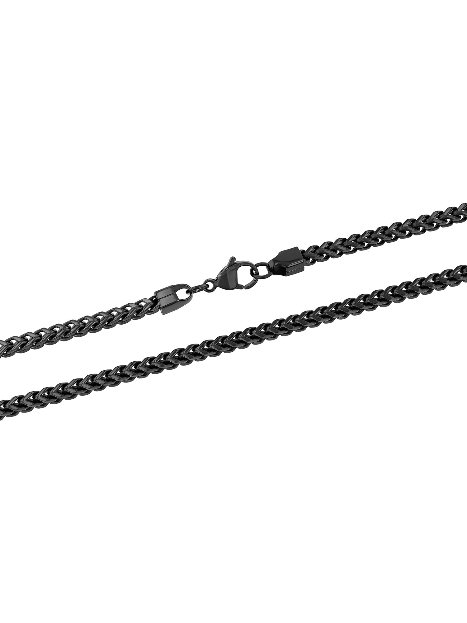 Men's Black Stainless Steel Franco 24" Chain Necklace - Brilliance Fine Jewelry