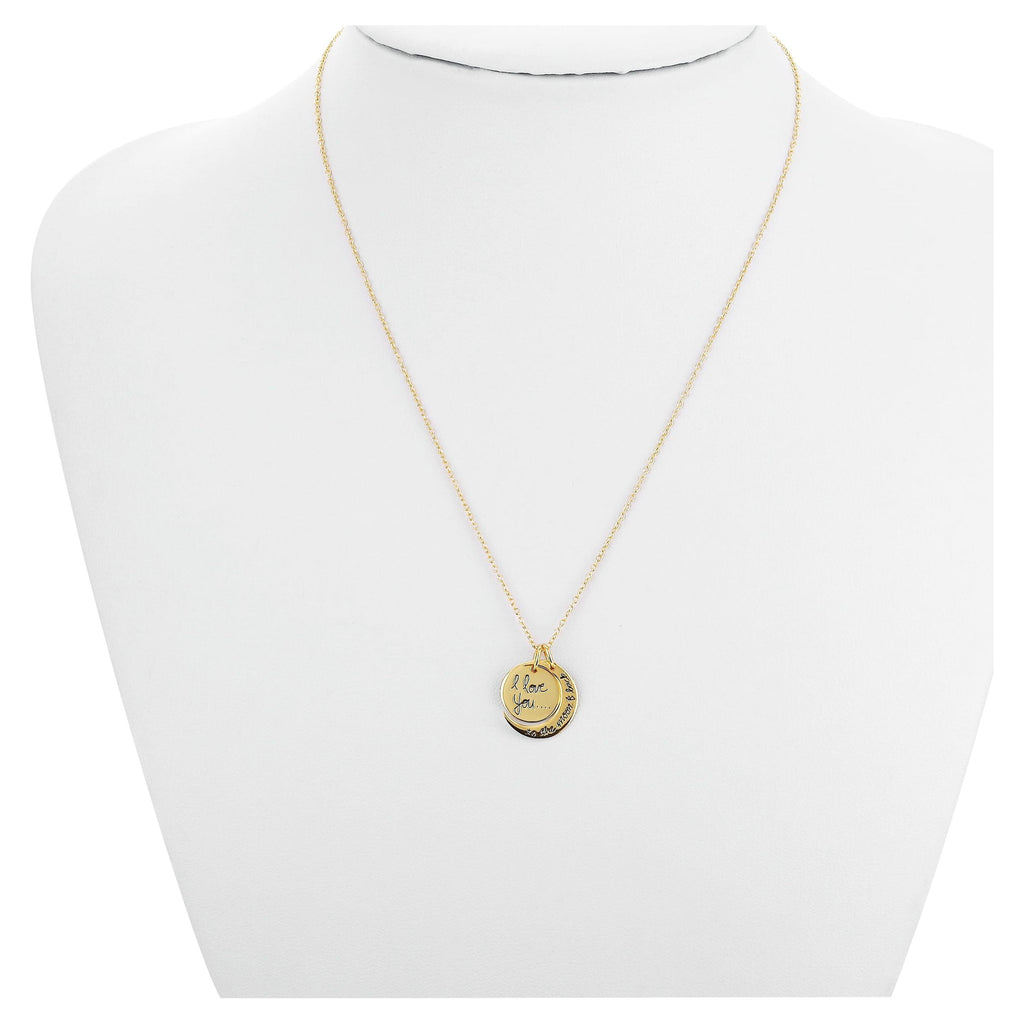 Believe by Brilliance Women's Gold Plated "I Love You to the Moon & Back" Necklace