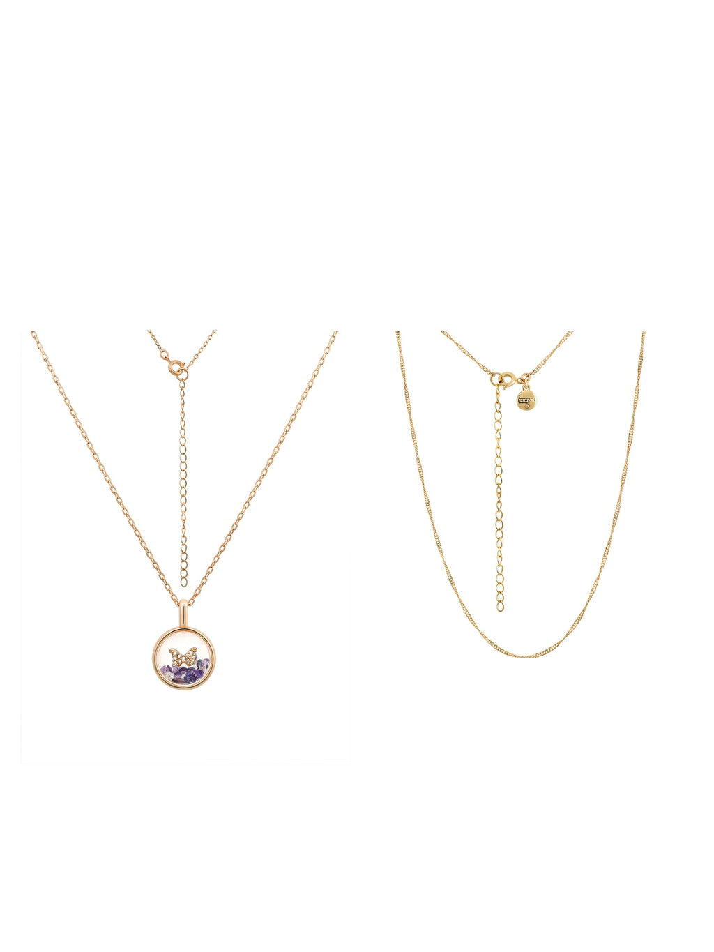 Believe by Brilliance Crystal and Cubic Zirconia Round Shaker Necklaces in 14KT Gold Flash Plated