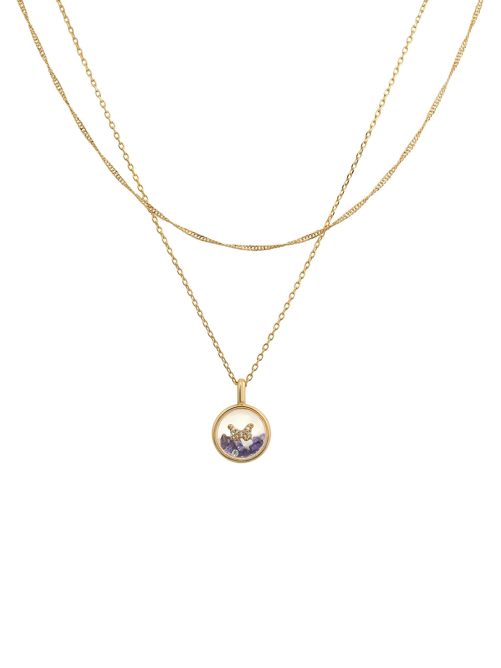 Believe by Brilliance Crystal and Cubic Zirconia Round Shaker Necklaces in 14KT Gold Flash Plated