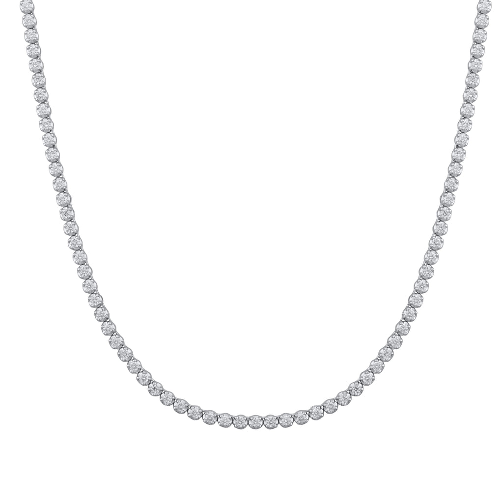 Brilliance Fine Jewelry 2 Carat t.w. Lab Grown Diamond Tennis Necklace, 10K White Gold Plated