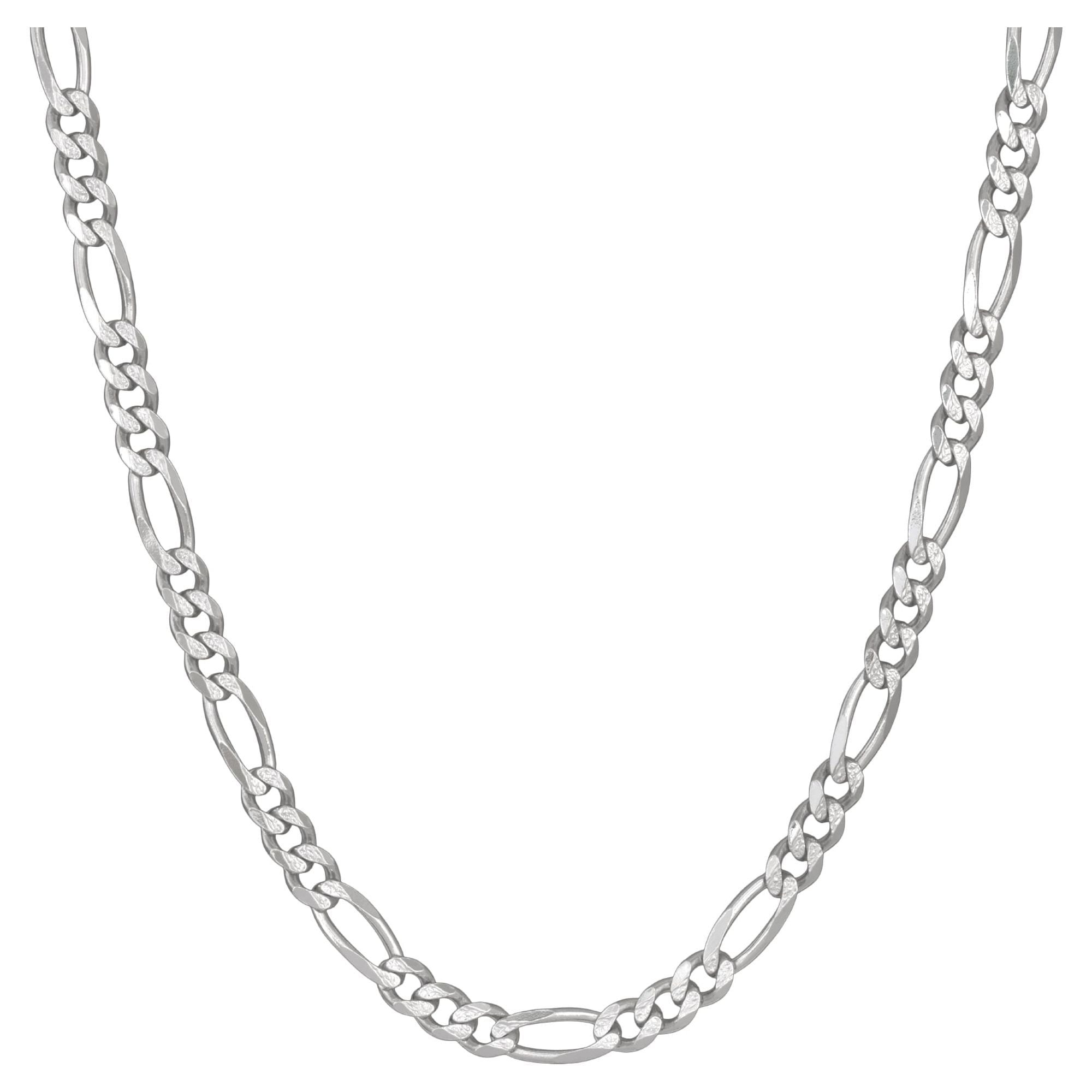 Brilliance Fine Jewelry Sterling Silver Figaro Necklace, 22 in, 3+1 Chain Pattern